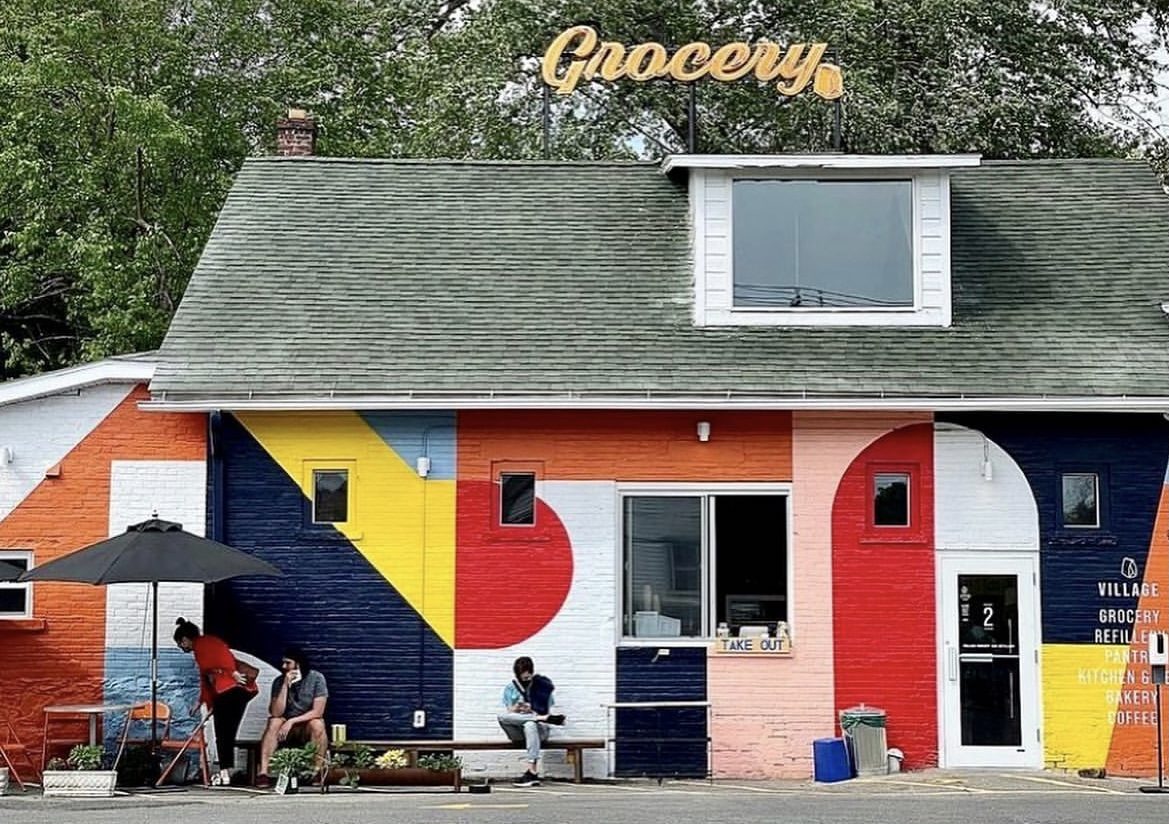 You can't miss the beautiful mural that is Village Grocery & Refillery in the heart of Kingston, NY. Inside you'll find a delicious full breakfast and lunch menu plus bulk items and produce, meat, cheese and eggs from local farms.